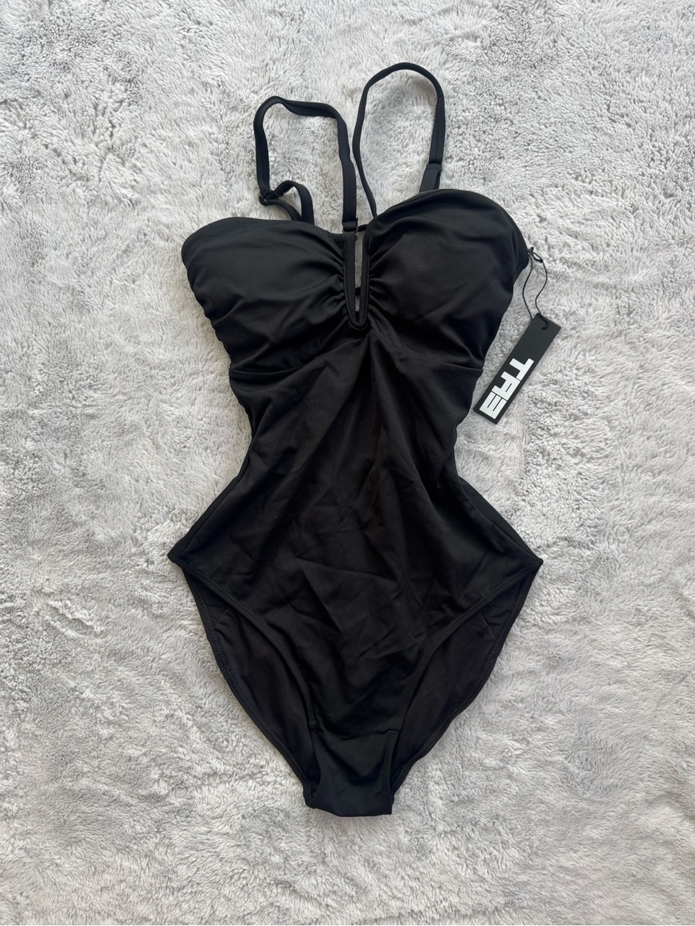 TA3 Converty Snatched Waist Lace Up Corset Back Swimsuit Black XS Regular Long